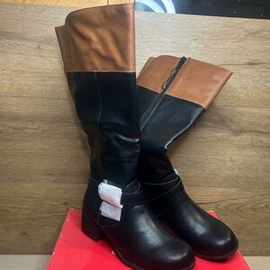 Style & Co Black and Brown Tall Boots 5M